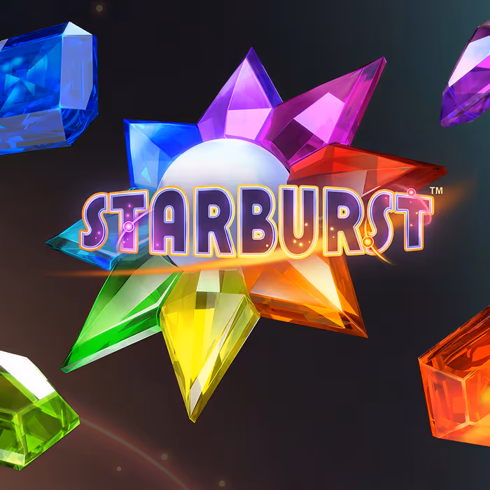 Starburst slot with expanding wilds and vibrant gemstone symbols